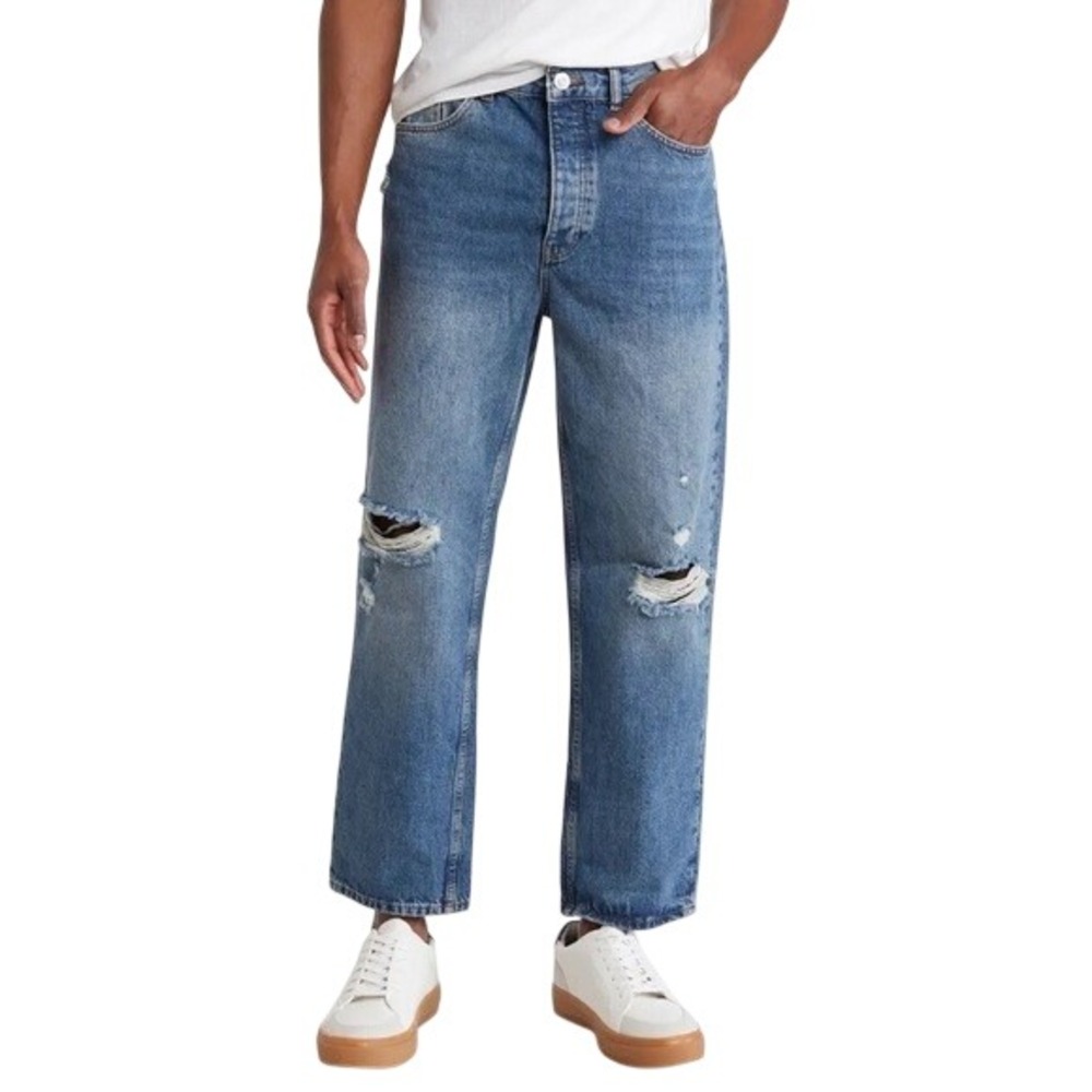 BDG Urban Outfitters Mens Sampson Blue Distressed Denim Jeans Size 34 X‎ 32